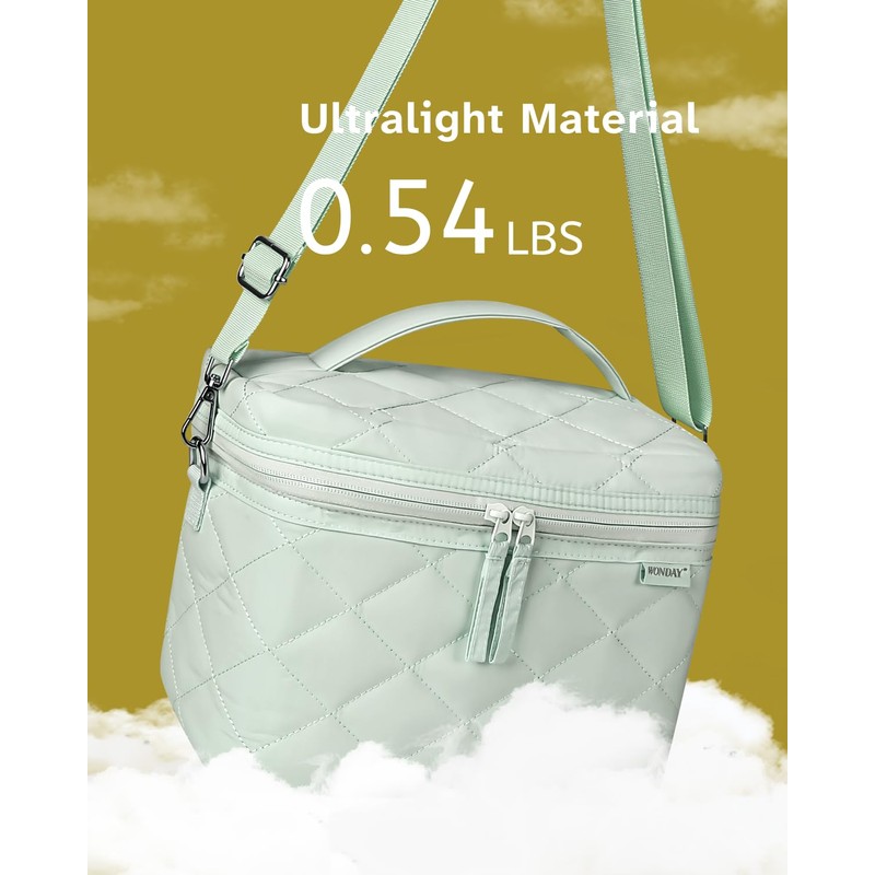 WONDAY Insulated Lunch Box for Women, 8L Green Puffy Lunch