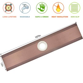 GIVERARE Table Runner, 12x107in Heat-Resistant Woven Vinyl Long Tabletop, Non-Slip Washable PVC Table Runners, Easy to Clean Premium Plastic Dresser Cover for Wedding, Decor, Home (Brown)