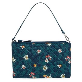 Vera Bradley Women's Cotton Convertible Wristlet With RFID Protection, Fresh-Cut Floral Green, One Size