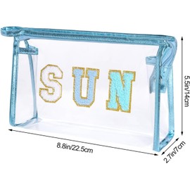 GeorgeX Bolsa de Maquillaje de Viaje para Mujer, Bolsa de Maquillaje Transparente para Viaje Bolsas Portátil de Maquillaje de PVC para Uso Diario en Viajes de Negocios (Azul)