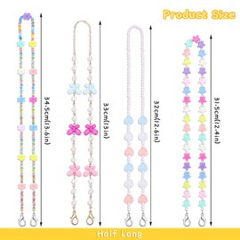 Hifot Pack of 4 Children's Glasses Straps for Girls, Children's Mask Holder, Glasses Strap, Sports Mask Chain, Mask Strap, Sunglasses Cord, Glasses Cord, Glasses Cord, Glasses Cord
