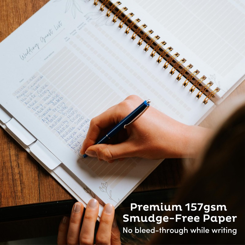 Linen Comprehensive Wedding Planner - Customizable Photo Window Wedding Planning