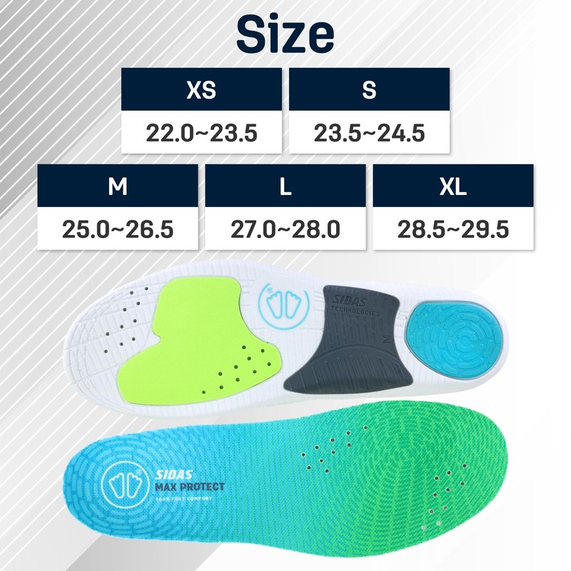 SIDAS 320767102 Max Protect Run XS (8.7 - 9.1 inches