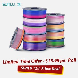 SUNLU PLA Rainbow Filament Silk PLA+ Rainbow Filament 3D Printer Filament Multicolor 3D Printer Filament for Easter, Christmas & Small Business (Smooth Color Change 8m/Color, 1kg 330m:_Brick Red High Speed PLA Marble