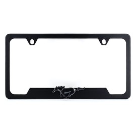 Ford Mustang Metal License Plate Frame Tag Holder with 3D Emblem