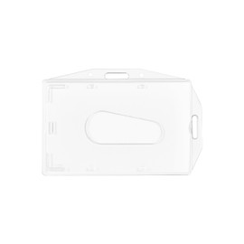 WEBBOMB Transparent ID Card Holder with Thumb Slot Horizontal and Vertical Dual Use ID Card Holder Hard Plastic Card Protective Case (1)