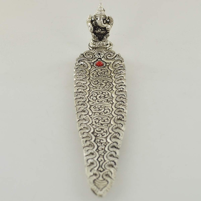Antique Silver Ganesh Incense Stick Holder Set of Two
