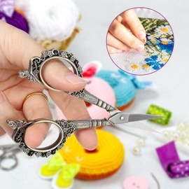 Andibro Small Precision Scissor, Small Embroidery Scissors with PU Cover Sewing Scissor Embroidery Crafting Threading Scissor for Needlework Craft Art Work Manual Handicraft DIY Tool(dark yellow)