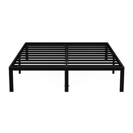 Mr IRONSTONE Full Size Bed Frame, Heavy Duty Steel Slat Platform Bed Frame Full Size, Anti-Slip Support, Metal Bed Frame Full No Box Spring Needed, Easy Assembly, Black