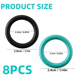 8 Pack M29517 Oil Pump Pickup Tube O-Ring Seals for LS Engines, 4 Green Fluororubber O Ring & 4 Black Nitrile Rubber Engine Oil Pickup Tube Gasket Kit for LS Engines1997-2013