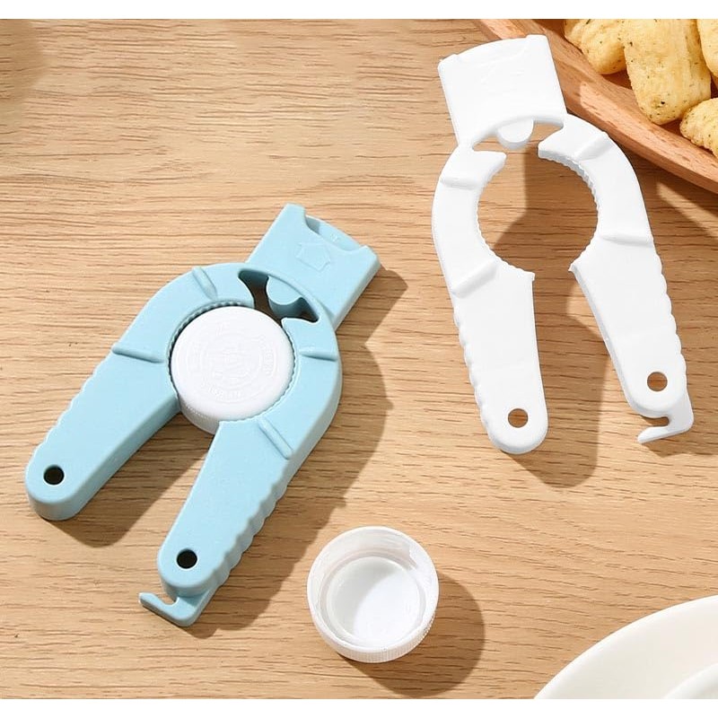 2 Pcs Blue & White Lightweight Water Bottle Opener, Multifunctional
