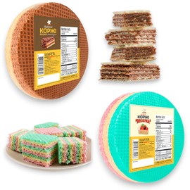 Delikat Wafer Layers Tort Variety Holiday Pack 90g each-Cocao and Vaselka - Sugar Wafers Create Effortless Desserts with Great Texture for Cravings - Make Tort Wafers Part of Your Next Celebration - 19g