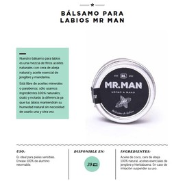 BÁLSAMO NATURAL PARA LABIOS JENGIBRE Y HIERBABUENA ORGANICO