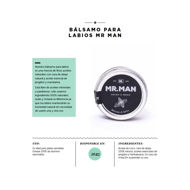 BÁLSAMO NATURAL PARA LABIOS JENGIBRE Y HIERBABUENA ORGANICO