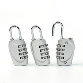 Number Lock 4-Digit Combination Lock 3-Pack (Silver) Locker Lock 11ea