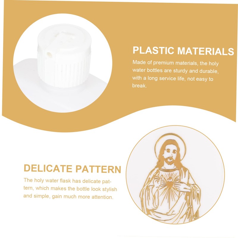 BIUDECO 2pcs Christian Holy Water Bottles Small Refillable Containers for