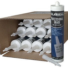SILA-SEAL White Professional Grade 100% RTV Silicone with reclosable Nozzle, (case of 12)