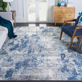 SAFAVIEH Area Rug 8x10 - Aston Collection - Large - Navy & Grey, Modern Abstract Design, Non-Shedding & Easy Cleaning, Ideal for Living Room, Bedroom, Office, Dining Space (ASN704N)