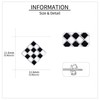 URONE Checkered Earrings 925 Sterling Silver Black and White Checkered