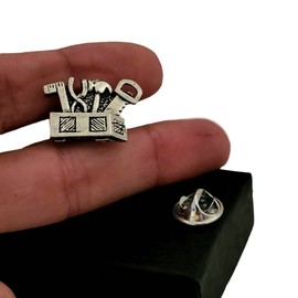 Toolbox Contractor Construction Carpenter Lapel Tie Pin, Cufflinks Cuff Links Gift for Men