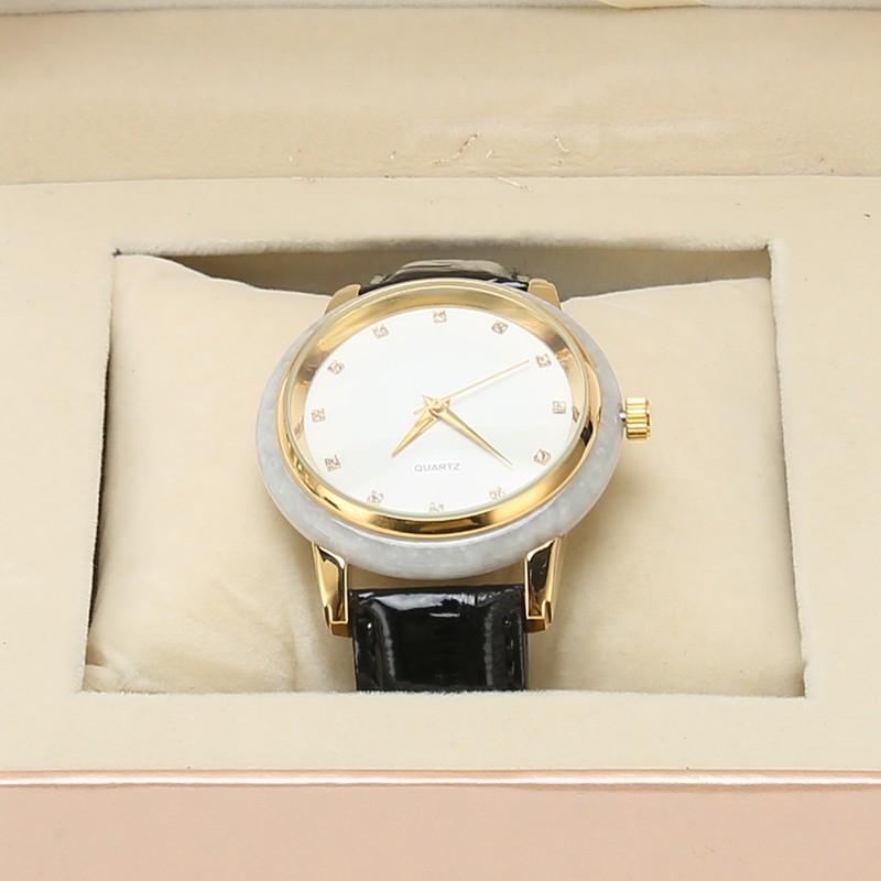 Alloy Quartz Movement Watch Men Elegant Shiny Rhinestone Watch with