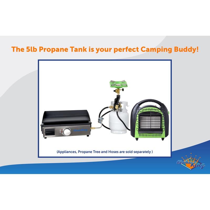 FLAME KING YSN5LB 5 Pound Propane Tank Cylinder, Great For