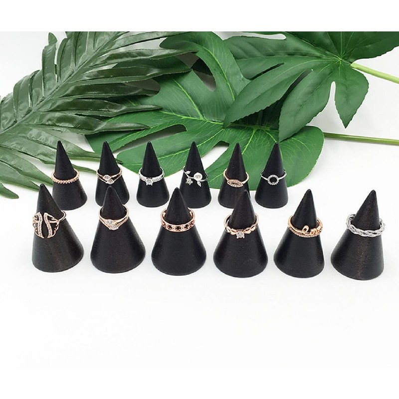 desikaky Ring Stand, Ring Storage Case, Jewelry Stand, Wooden Cone