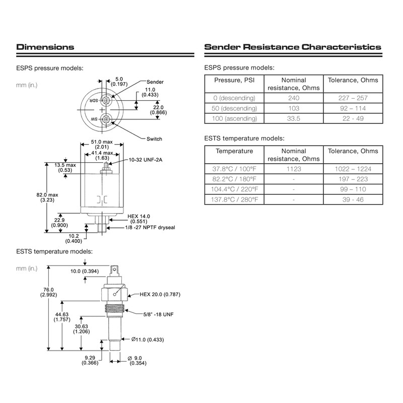 Murphy by Enovation Controls EST-250/300-X Temperature Sender (10704691)