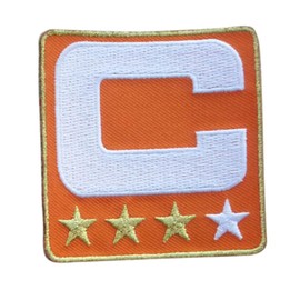 Orange w/ 3 Gold Stars Captain C Patch Iron On for Football Jersey (Cleveland)