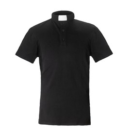 IvyRobes Men's Tab Collar Clergy Polo Shirts Short Sleeves Black XL Neck Size 16"