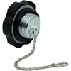 Threaded Vented Gas cap w/chain for MTD snow blower, Predator 212 Engine, Coleman SK100 Go kart, Screw on Gas Cap for Honda GX200 GX390, Massimo Small engine fuel tank cap