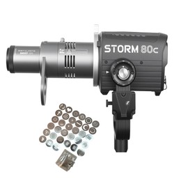 Mini Optical Snoot for Aputure Storm 80C COB Light, Includes 33 Gobo Filters and Clear PVC Gobo Album, Magnetic Dual Gobo Slot, Adjustable Focus, Aluminum Construction for Creative