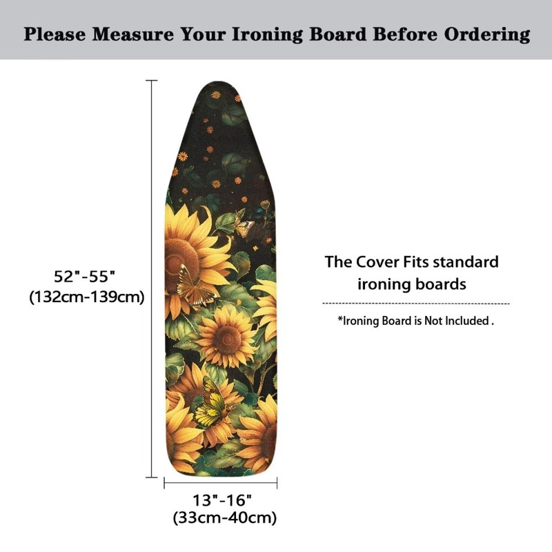 Vanideaoty Sunflower Ironing Board Cover 15"x54" Standard Size Ironing Board