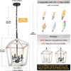 4 Light Rustic Chandelier, Farmhouse Lantern Fixture with Brushed White