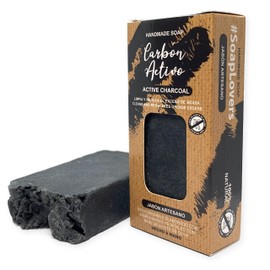 Natural Activated Carbon Soap - Hand Soap, Body and Face Cleanser Oily Skin, Environmentally Friendly and Handmade Solid Tablet, Vegan and Palm Oil Free, 100 g