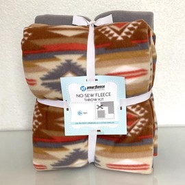 Desert Trailhead Tan Anti-Pill Fleece Fabric No-Sew Throw Fleece Kit (50"x60")