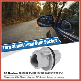 ACROPIX 2pcs No.262439B91A/9007560083 Turn Signal Lamp Bulb Socket for Nissan Altima 2012-2015 for Nissan Frontier Pathfinder 2012-2016 for Nissan Rogue 2014-2016 Car Parts