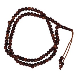 Marble Brown Plastic Tasbih with Allah Muhammad Beads - 7mm Islamic Dhikr Prayer Beads Rosary