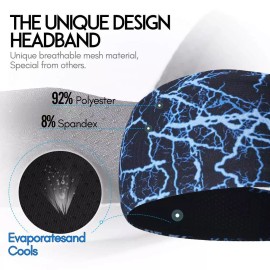 Unbranded 3 Pack Sweat Headband Men Running Workout Stretch Head Hair Band Wide Sweatband