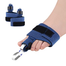 2PCS Adjustable Toe Splints for Straightening,Hammer Toe Straightener with Metal Support Plate,Breathable Design,Broken Toe Support for Men & Women,Left/Right Foot Compatible,Injuries Sprains Etc