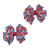 Blue Gingham Apples Toddler Hair Bow Set