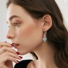 Rocayi Heart Aquamarine Earrings 925 Sterling Silver Infinity Dangle Drop