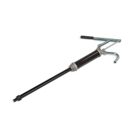 Lincoln G401 Guardian Lever-Action Barrel Transfer Pump fits 16 to 55 Gallon Drums, 2" Bung and Bushing, 10oz. Per Stroke, Corrosive-resistant Finish, Curved Metal Spout with Garden Hose Threads