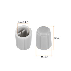 Rebower Potentiometer Control Knob, Volume Control Switch, Insert Shaft D Switch Knob for Audio Devices, 6mm, Gray, Pack of 5