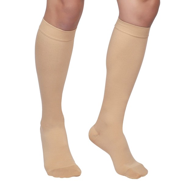 MGANG® Calcetines de compresión, puntera cerrada, 20-30 mmHg, compresión graduada