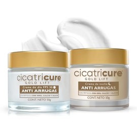 Cicatricure Crema Bundle: Gold Lift Día y Noche; Resultados Visibles en 6 Semanas, Tratamiento Antiarrugas con Péptidos y Oro, Reafirma, Redefine Contorno Facial, con FPS 30,2 Tarros de 50 g