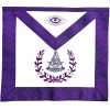 MASONIC PAST MASTER Synthetic LEATHER APRON EMBROIDERED Purple
