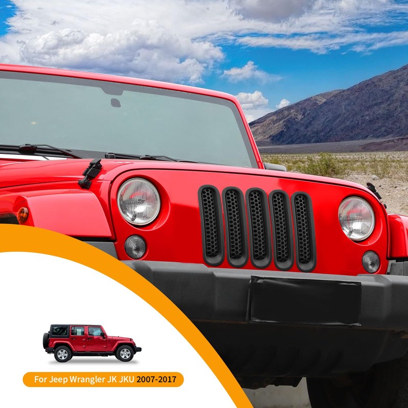 Hoolcar Front Grill Mesh Inserts Clip-in Honeycomb Grille Guard Cover