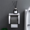 Self Adhesive Toilet Paper Holder with Shelf, Waterproof Toilet Paper