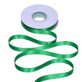 Ribest - Cinta de satén verde de doble cara, cinta de 1/2 pulgada de 25 yardas para manualidades, envolver regalos, lazos para el cabello, boda, fiesta, ramo de decoración